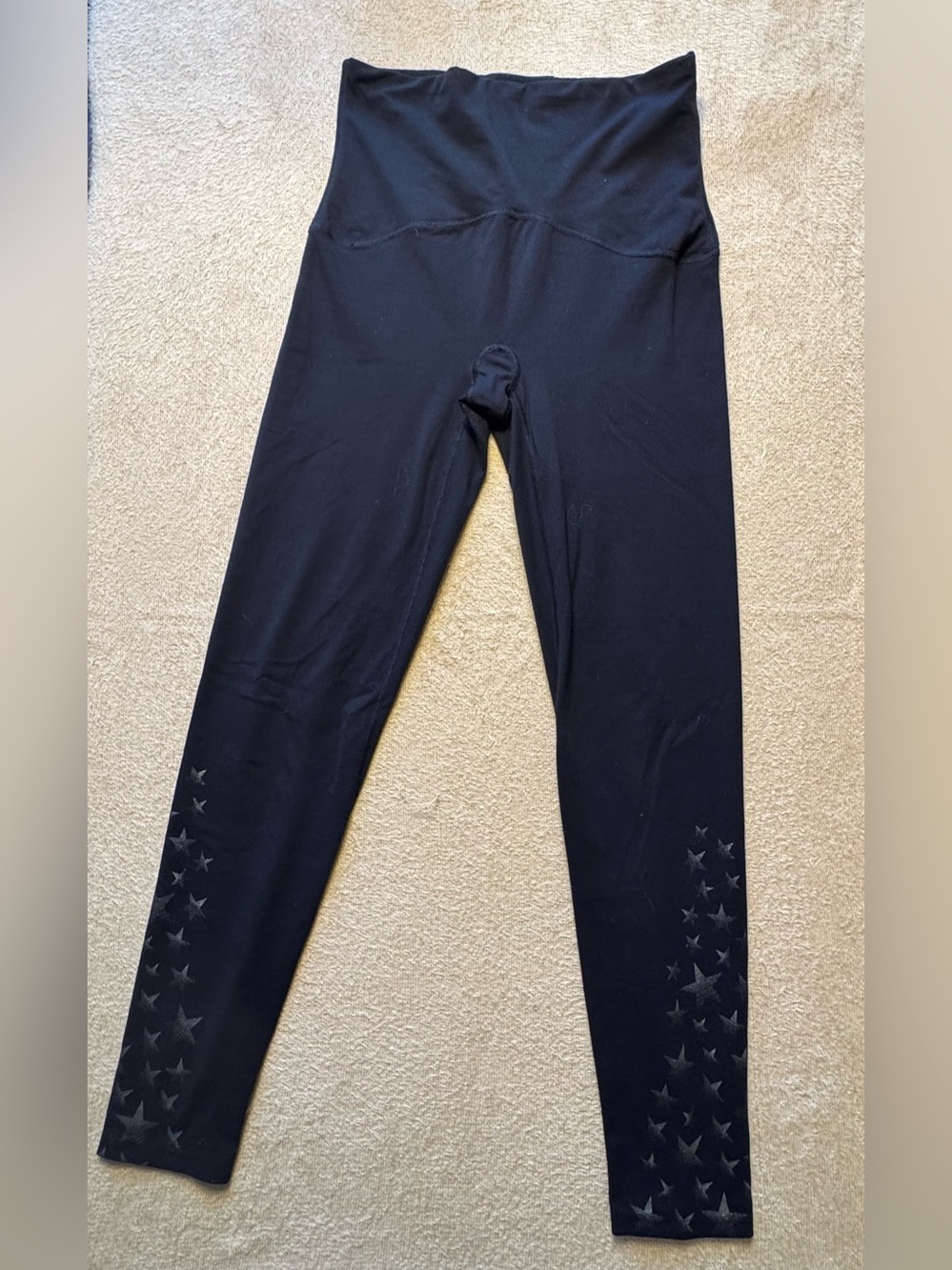 SPANX Black High-Waist Star-Accent Leggings